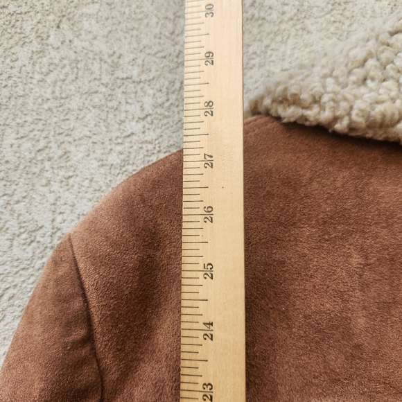 LAKELAND Men's Campus Coat Size 40 Penny Lane Leather Sherpa Lined Vintage 70s - Picture 13 of 14